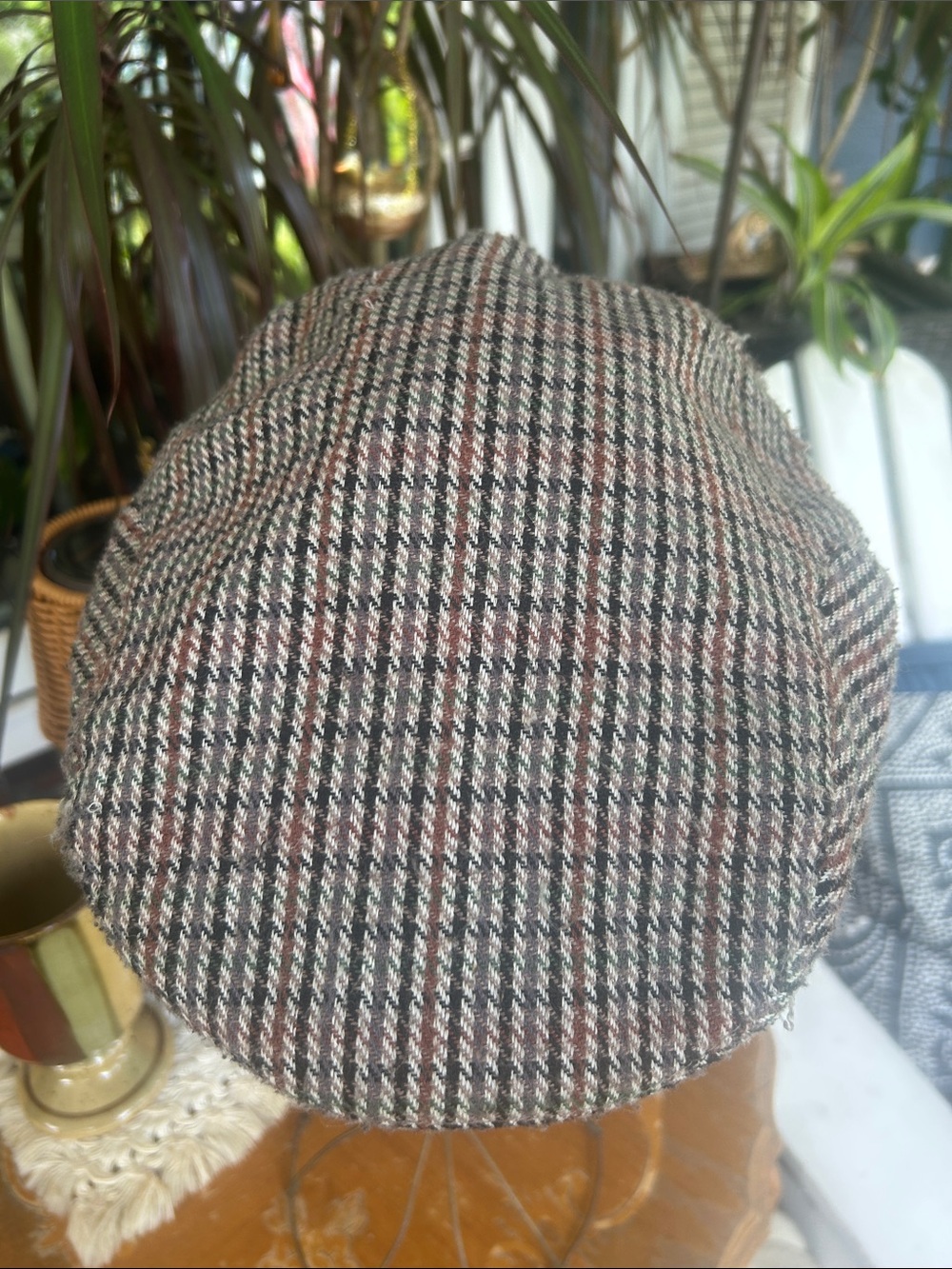 Tweed Houndstooth Flat Cap - Picture 2 of 7